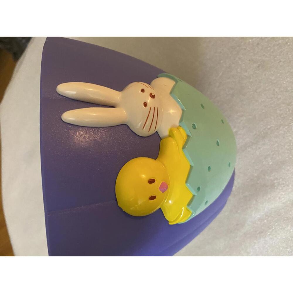 Plastic Easter Basket with Chick and Bunny Decoration